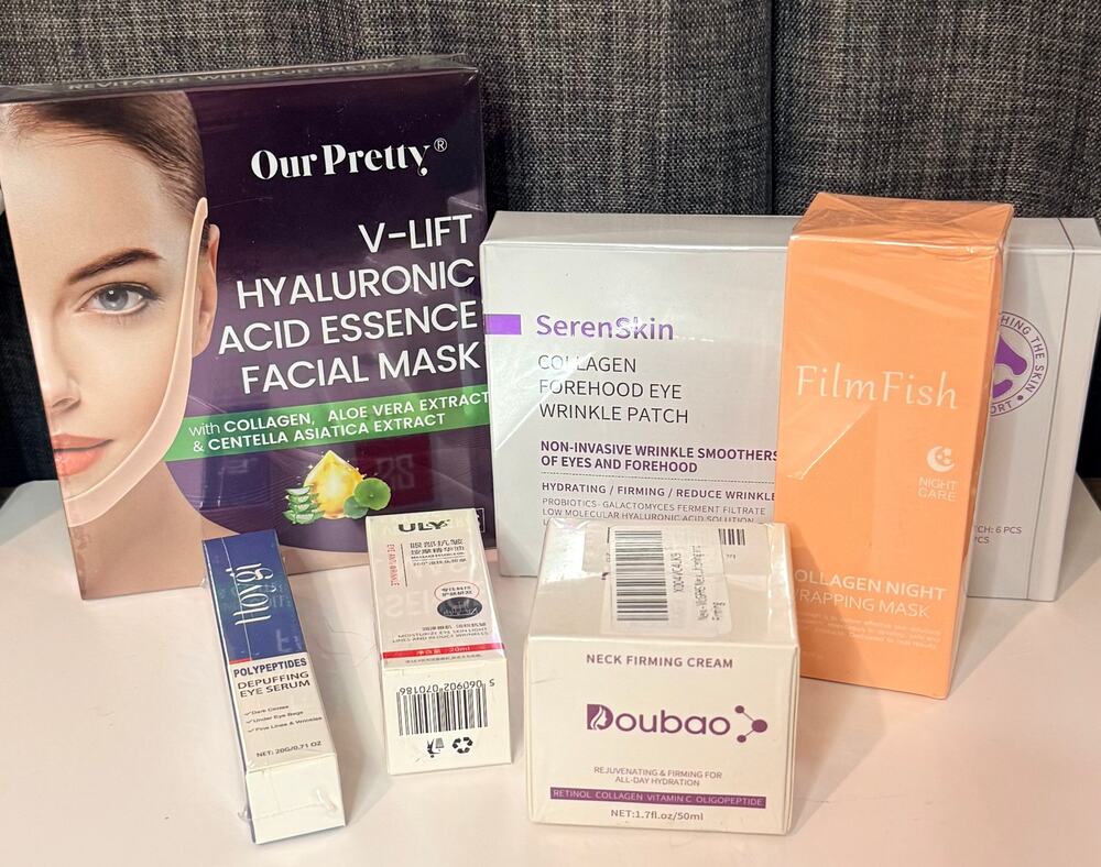 Skincare Bundle -6 Items | Neck Lift, Collagen Masks, Eye Care & Neck Firm Cream